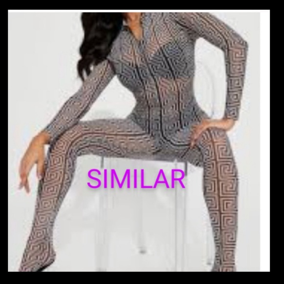 FASHION NOVA Sexy Sheerness Mesh One Piece Jumpsuit. Size Medium stretchy to a L - Picture 6 of 11